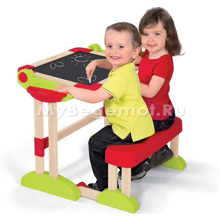 Детская парта-мольберт с двухсторонней доской для рисования Smoby