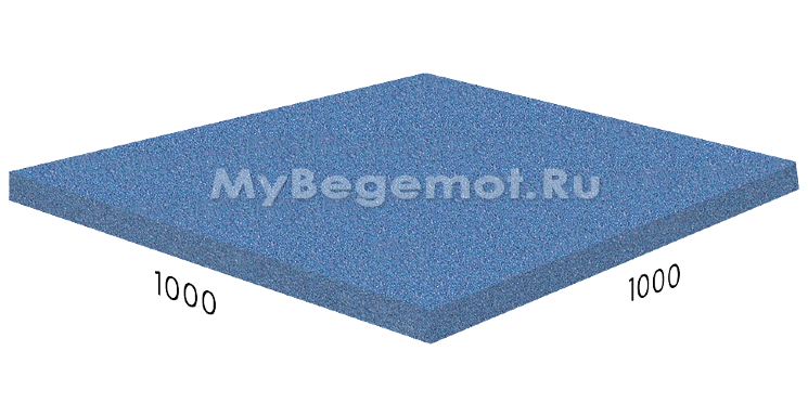 Резиновая плитка M-KORT STANDART, 1000x1000 мм, синяя