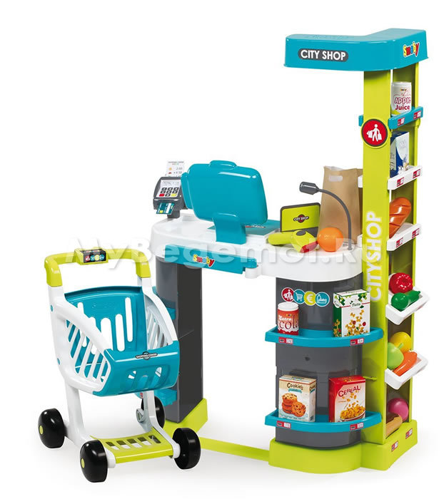 Игровой магазин супермаркет Smoby City Shop Blue, свет, звук.